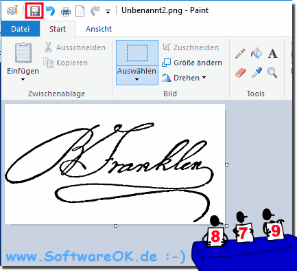 Unterschrift als Bild-Datei zu Speichern!