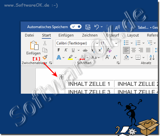 Verschieben einer Tabelle durch ziehen und Ablegen!