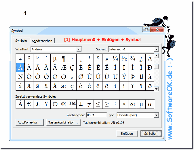 Wie bekomme ich Buchstaben mit Akzenten in Microsoft Word?