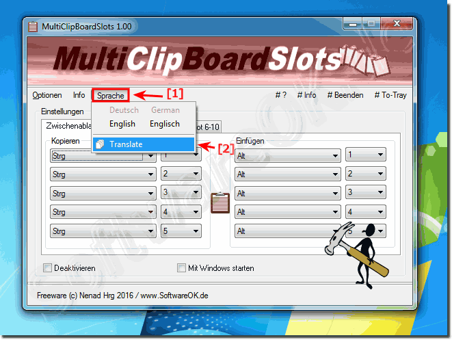 Multi-ClipBoard-Slots Landes-Sprache!