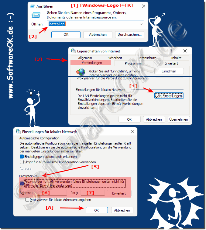 Proxy Server verwenden auf Windows 11, 10, ... usw!