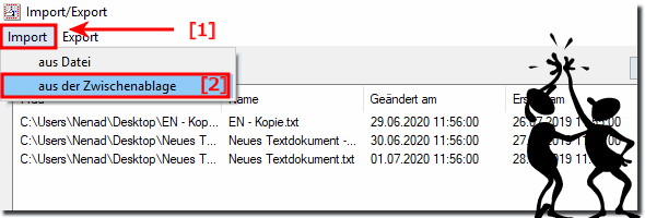 Datei Zeiten aus Excel Liste importieren!