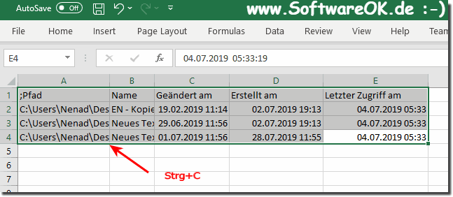 Datei Zeiten aus Excel importieren!