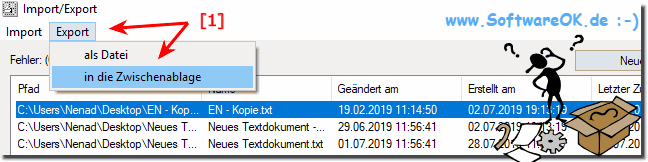 Datei Zeiten ber die Zwischenablage und in Excel einfgen!