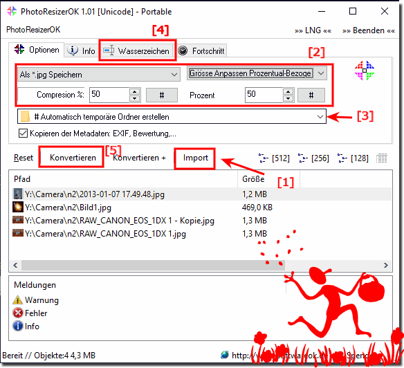 Stapelverarbeitung von Fotos und Verkleinerungs Optionen!