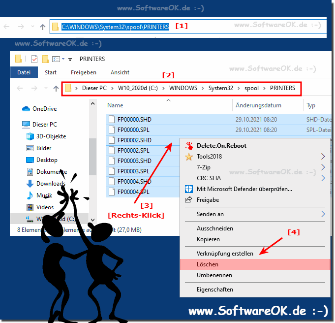 Der Druckerwarteschlange Ordner von Windows!