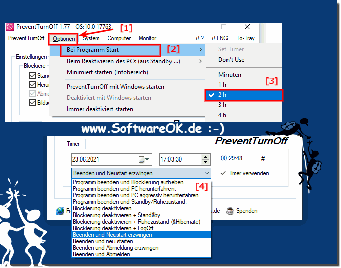 Bei Programmstart nach Zwei Stunden den PC neu Starten!