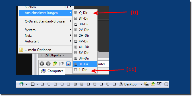 Ansicht vom Quad-Datei-Explorer!