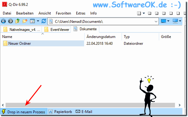 Kopieren, Drag und Drop, Verschieben im neuem Prozess (Q-Dir, Explorer)?