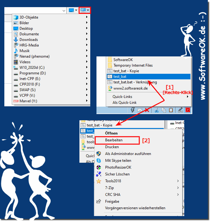 MS Shell-Ordner Mens und Rechtsklick Funktion in Q-Dir!