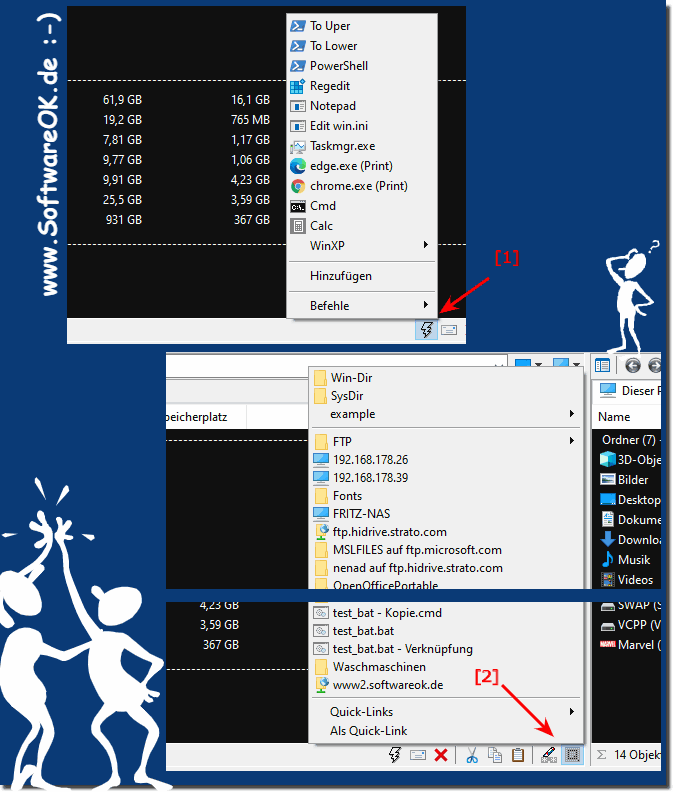 Programm-Starter im Quad-Explorer Q-Dir!