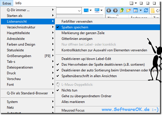 Spalteneinstellungen in Explorer Ansicht speichern!