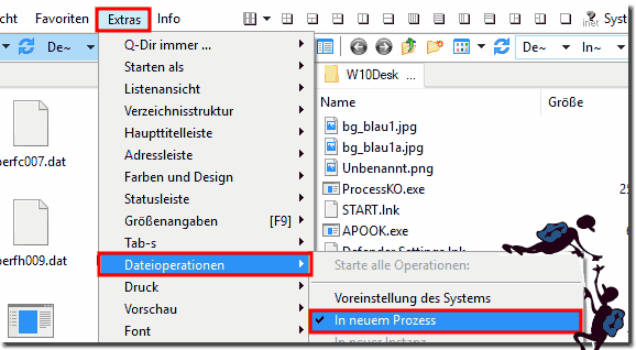 Starten vom Kopieren und Einfgen in einem neuem Prozess!