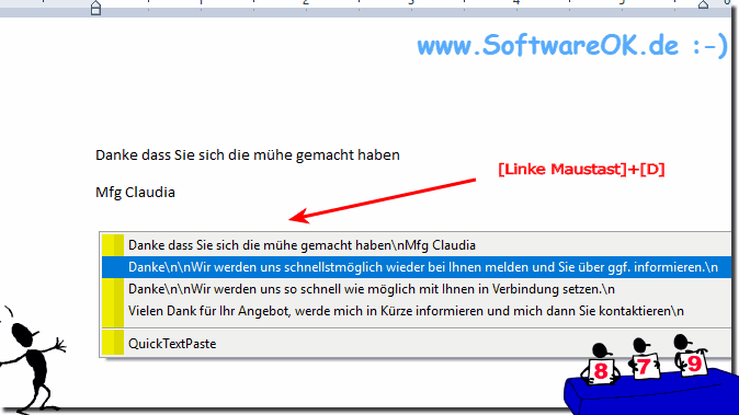 Aus der Zwischenablage Per Tastenkrzel in zB MS-Word!