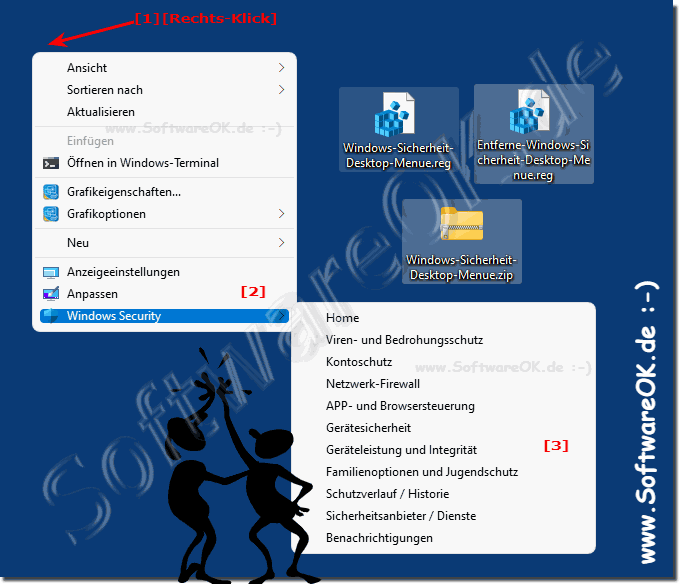 Das Desktop-Kontextmen Windows Sicherheits-Einstellungen!