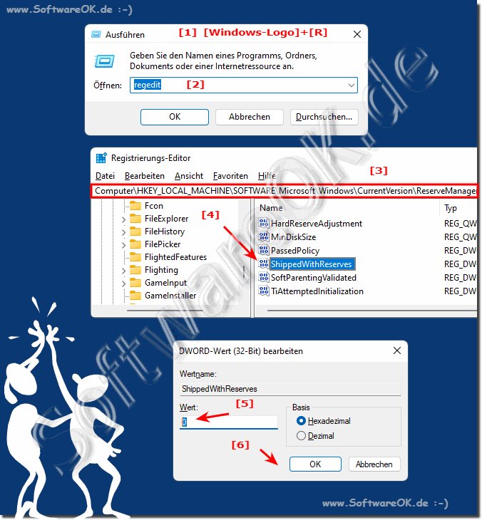 Deaktivieren vom reservierten Speicher, Registry Hack!