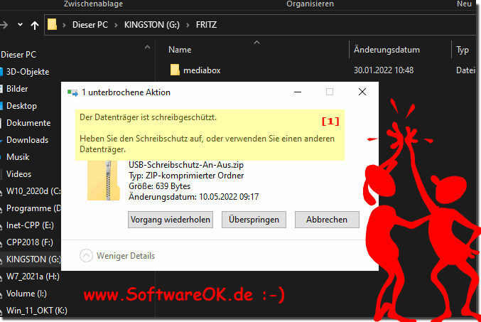 Registry-Eintrag Schreibschutz auf Externen USB-Laufwerken!