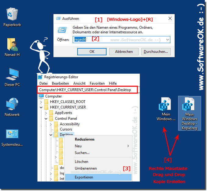 Registry Backup und Kopie zum wiederherstellen!