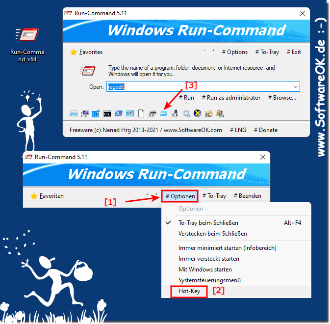 Standard Ausfhren Dialog und Tastenkrzel ndern!