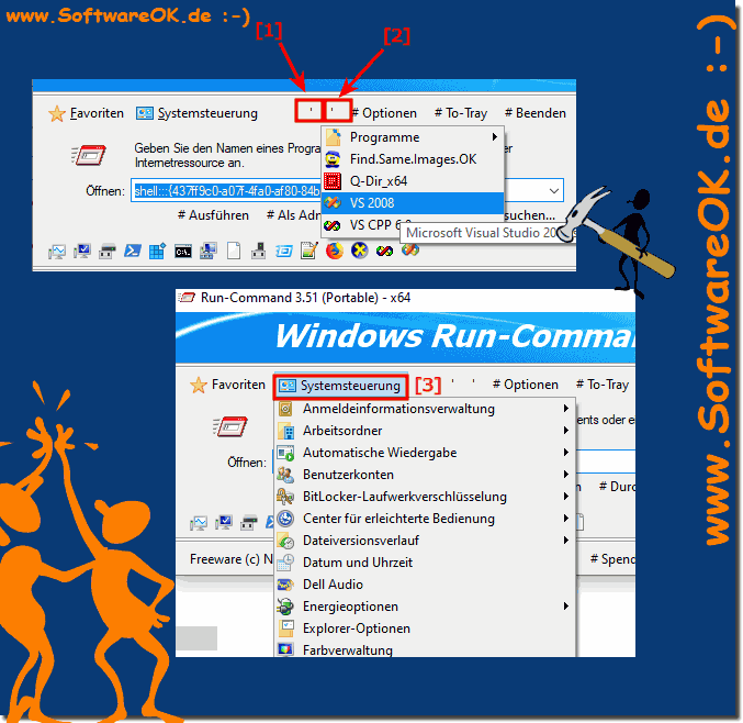 System-Steuerung und Programme ber das Ausfhren Dialog als Alternative!