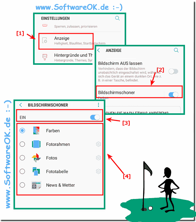 Bildschirmschoner Aktivieren an einem Samsung!