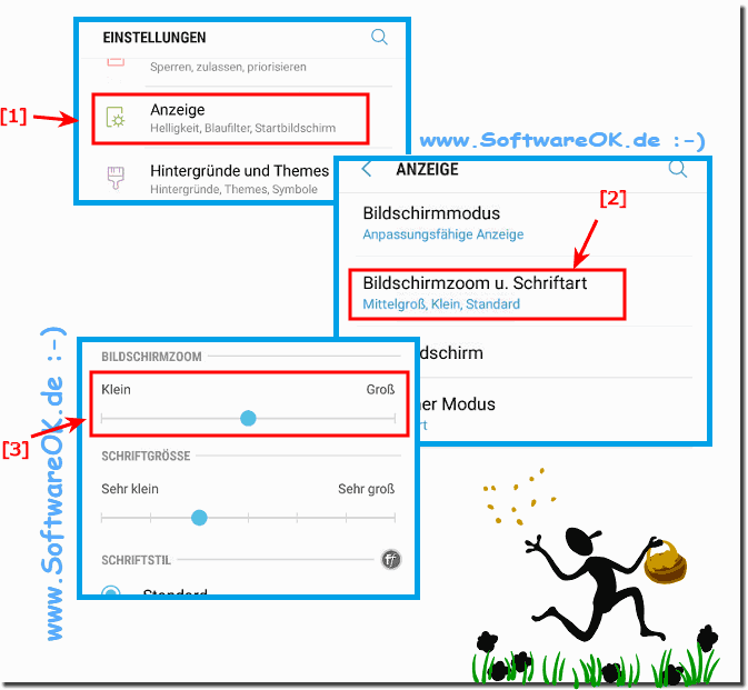 Bildschirmzoom am Samsung unter Android einstellen!