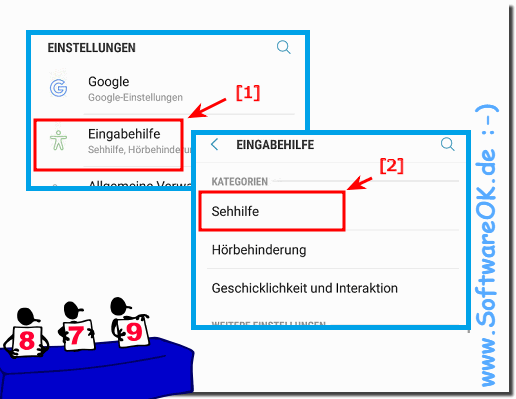 Sehhilfe Einstellungen am Samsung Handy!