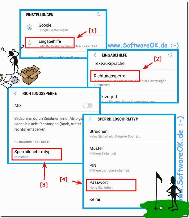 Sperrbildschirm Passwort Einrichten unter Android!