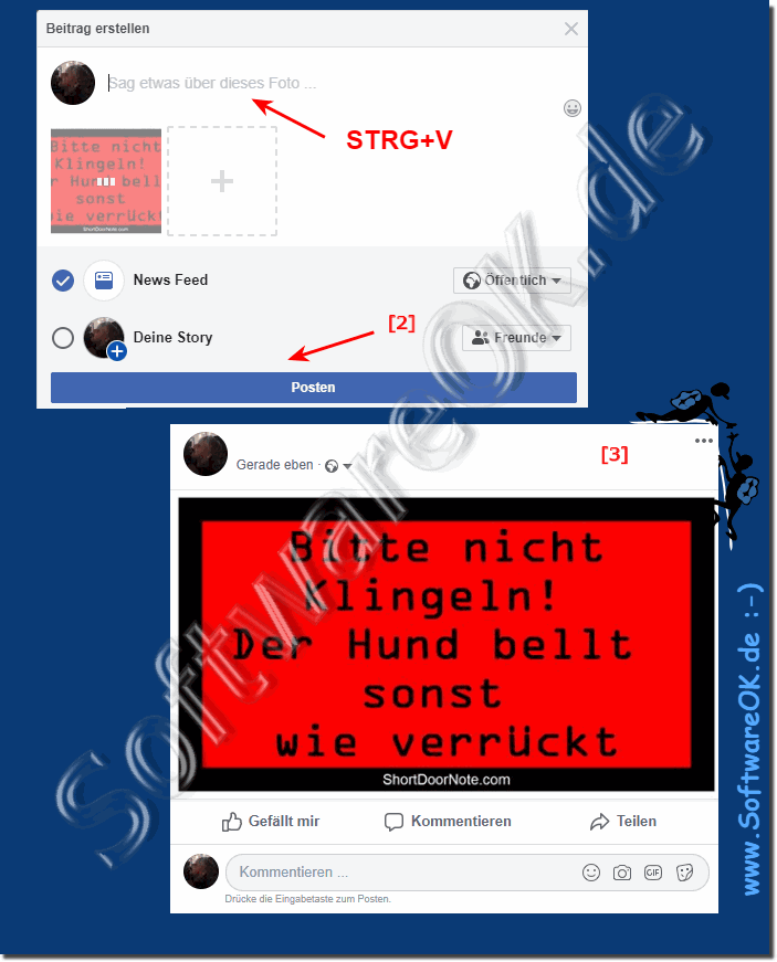 Tweet oder ein FaceBook Beitrag auf die Pinnwand!