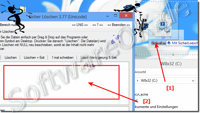 Per Drag-und-Drop Dateien auf Sicher Lschen ausm Explorer ablegen