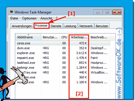 Arbeitsspeicher Verwendung durch Programme einsehen Windows 7!