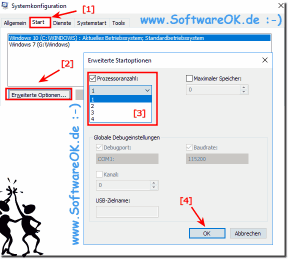 CPU-Anzahl unter Windows anpassen!