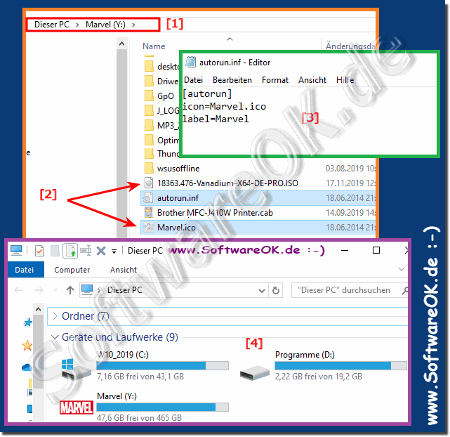 Das ndert vom USB-Laufwerk Bild unter Windows!