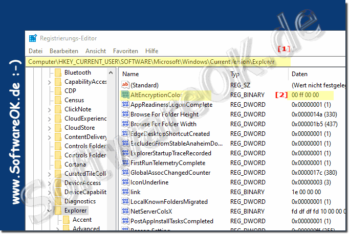 Explorer Anzeigefarben fr komprimierte und verschlsselte Dateien!