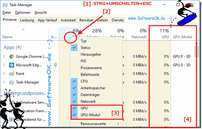 GPU Verwendung und 3D im Windows Task-Manager sehen! 