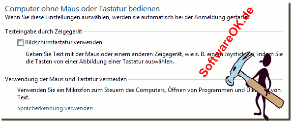 Maus Cursor mit Tastatur  steuert unter Windows!