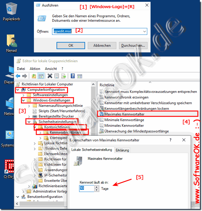 Maximales Kennwortalter   ber die Lokalen Gruppenrichtlinien ndern!