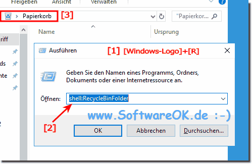 Papierkorb Einstellungen unter Windows ffnen!