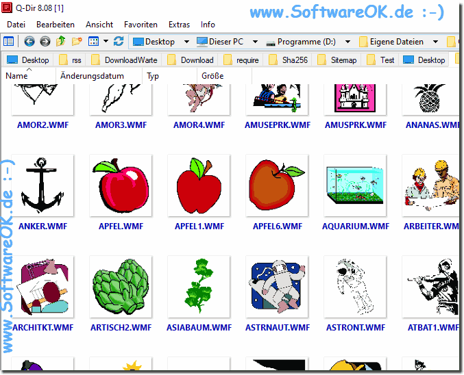 WMF und EMF Thumbnails unter Windows 10 in Q-Dir!