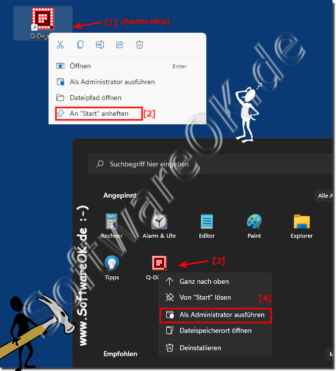 Windows 11 Programme als Administrator ausfhren ber Start-Men!