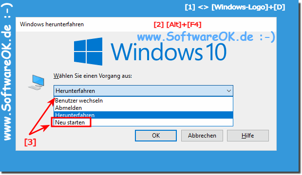 Windows Herunterfahren oder Neustart einleiten?