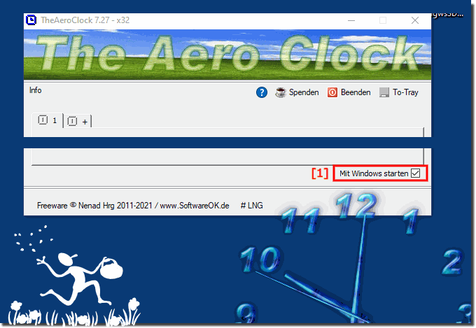 Die Aero Desktop Uhr mit Windows starten!