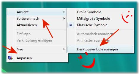 Desktop Icons Anzeigen