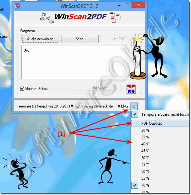Qualitt der gescannten PDF-Datei ndern in Win-Scan-Zu-PDF!