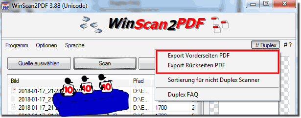 Vorderseiten, Rückseiten PDF Export!