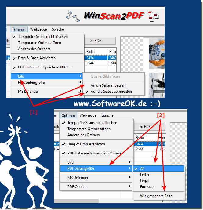 Vorschau, Rotieren, die Seite an PDF anpassen!