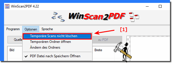 gescannte JPEGs automatisch lschen bei Programm-Ende!