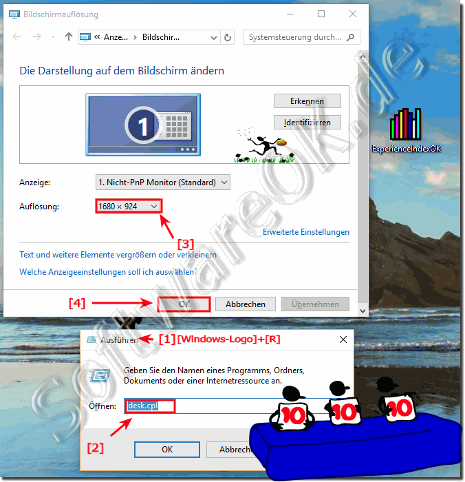 ndern der Bildschirmauflsung in Windows 10!