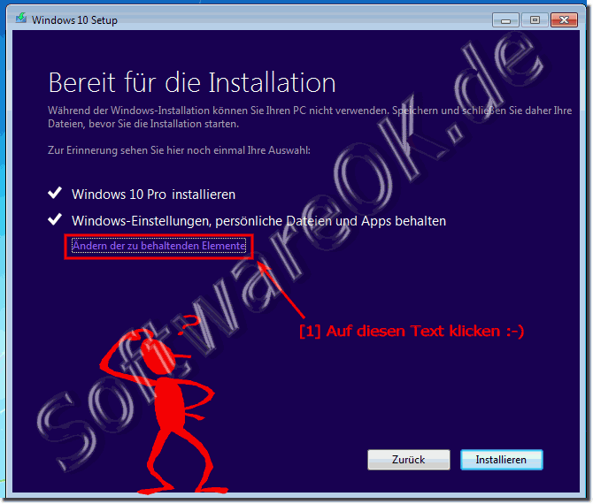 Ändern was beim Upgrade auf Windows 10 behalten werden soll!