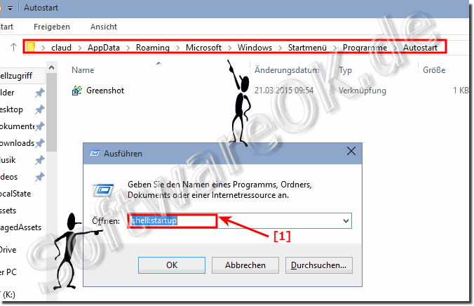 Autostart-Ordner vom aktuell angemeldeten Benutzer in Windows 10!